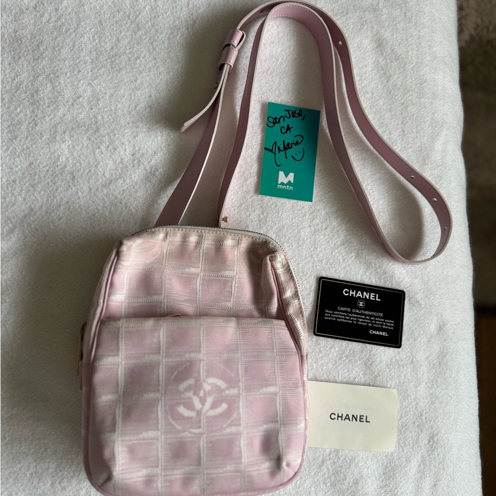 Vintage Chanel Pink Nylon Crossbody Bag